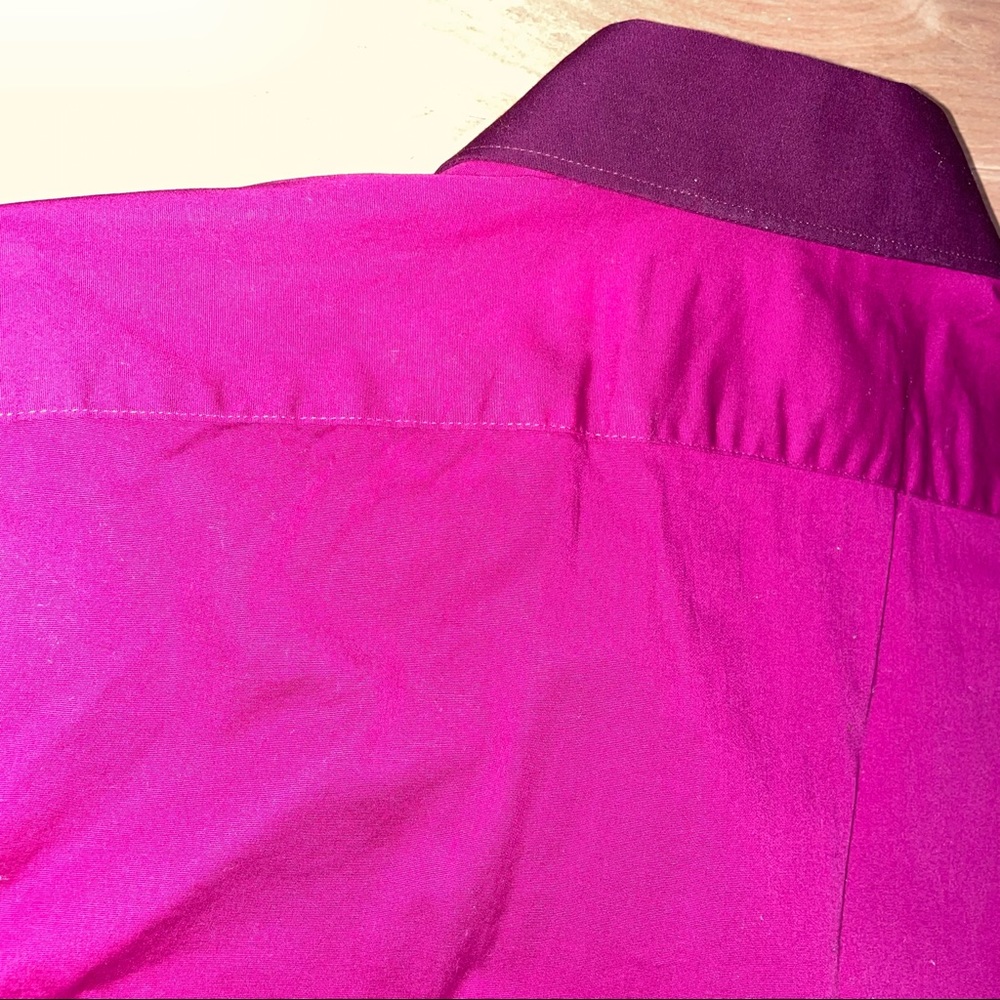 Express pink fuchsia limited edition fitted button up dress shirt size small - Picture 7 of 8